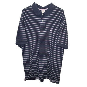 Brooks Brothers 346 Men’s Blue White Striped Short Sleeve Polo Shirt Size XL